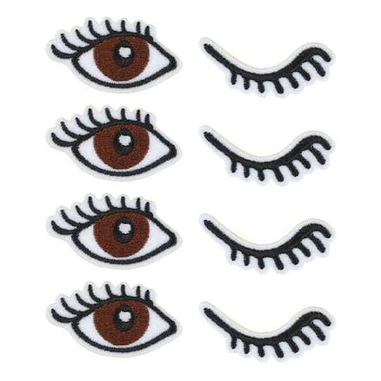 Brown & Wink Iron-On Embroidered Eye Patches, 8ct. by Loops & Threads®